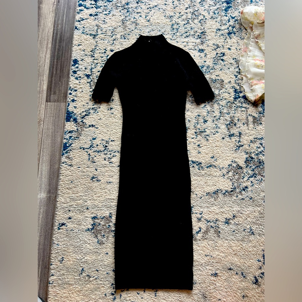 Theory cowl neck wool sweater dress